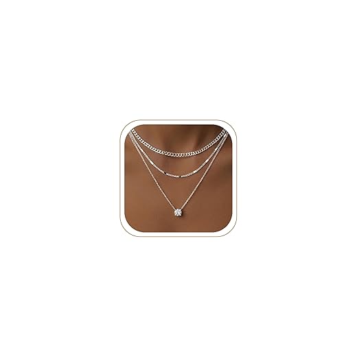 WomenGifts Layered Gold Necklaces for Women, 14K Gold Sterling Silver Plated Dainty Pendant Necklace Set Non Tarnish, Chunky Stackable Cuban Chain Choker, Trendy Personalized Birthstone Jewelry Gift for Mom