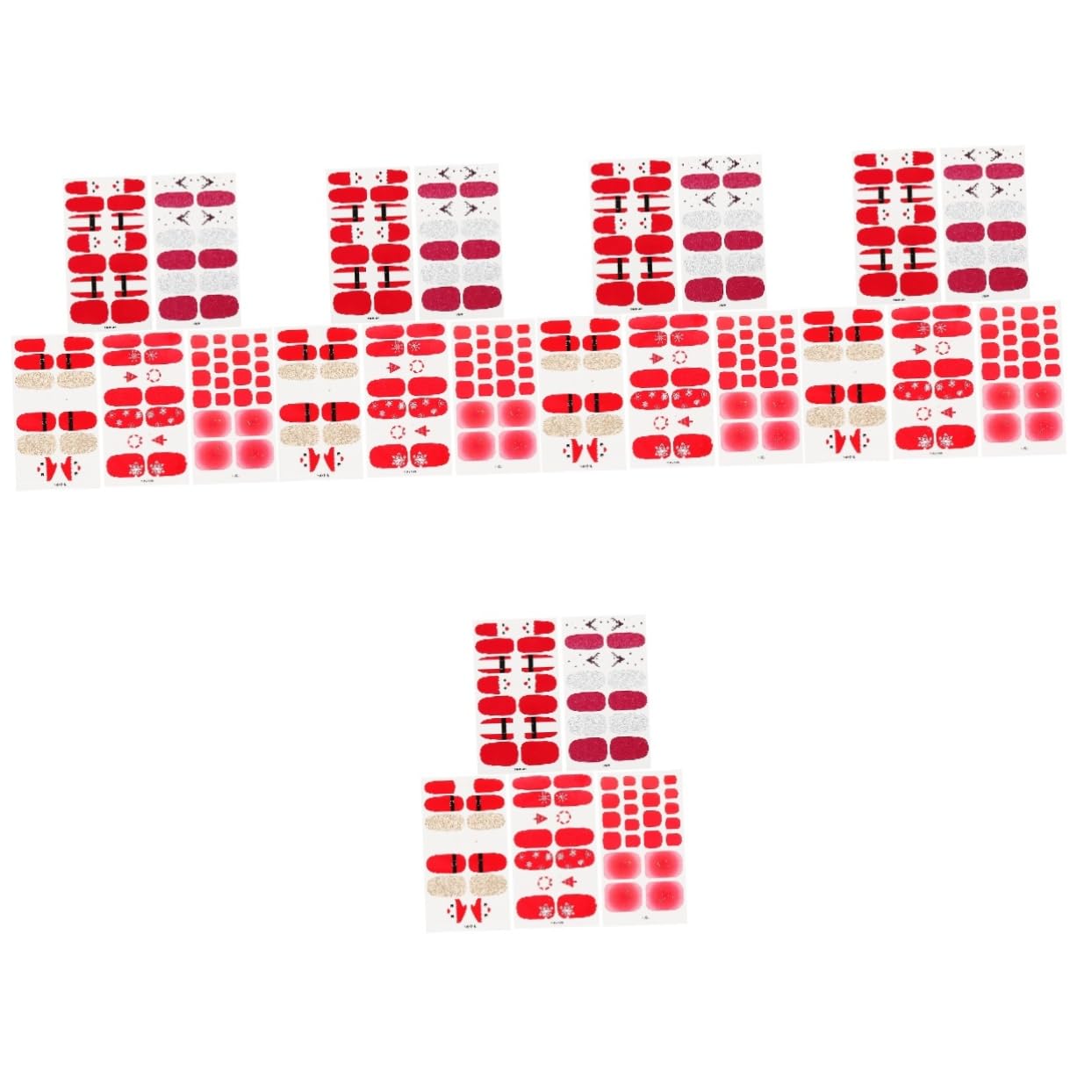 Beavorty 25hojas Páginas De Uñas Falsas De Navidad De Stickers De Uñas Artificiales Para Mujer Decoración Navideña Diseño Chic y Elegante