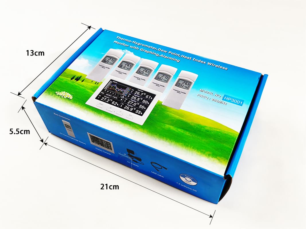 MISOL Wireless Weather Station with 5 Sensors, 5 Channels, Color Screen, Data Logger