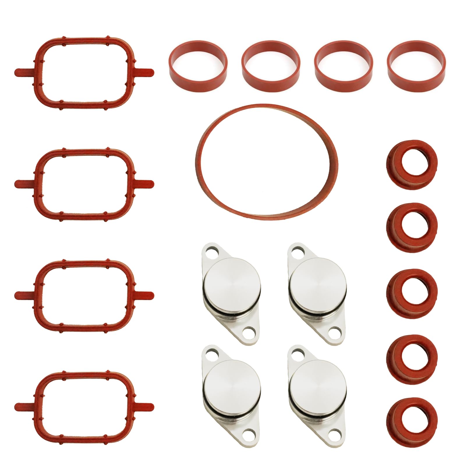 4 x 22mm Kit de supresión colector admisión M47 M47N M47TU M47TUD20 11612245439 para E46 E83 E60 E87 E83 E90 E91, juntas admision M47 (4x22)