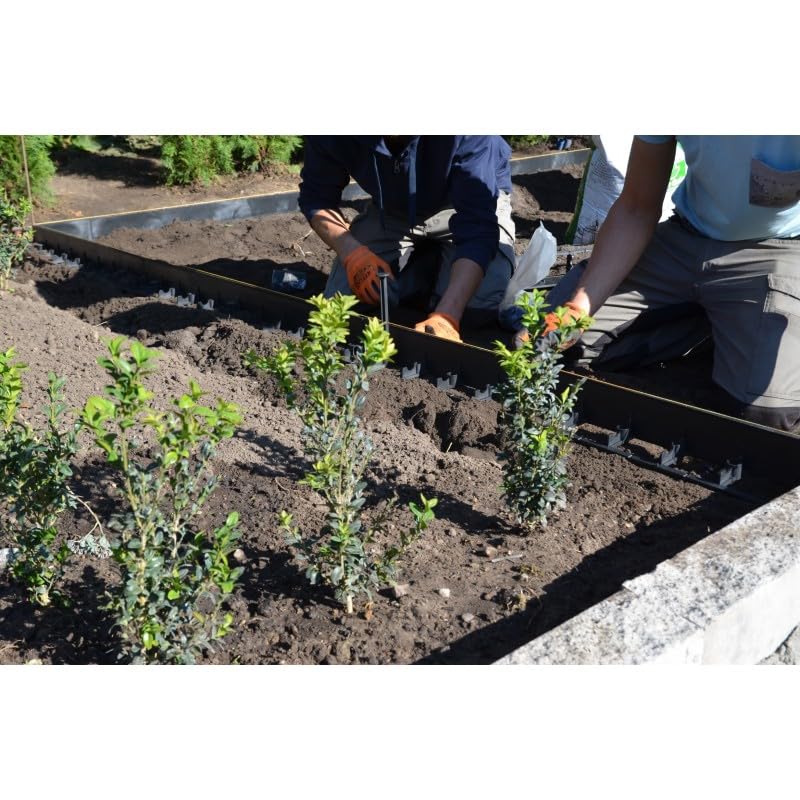 Bordo per aiuole giardino h 4,5 cm, decorazioni con ghiaia, bordura prato sintetico - Kit 10 metri con chiodi di fissaggio