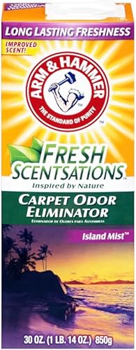 Arm & Hammer Fresh Sensations Island Mist Eliminador de olores para alfombras de 30 onzas
