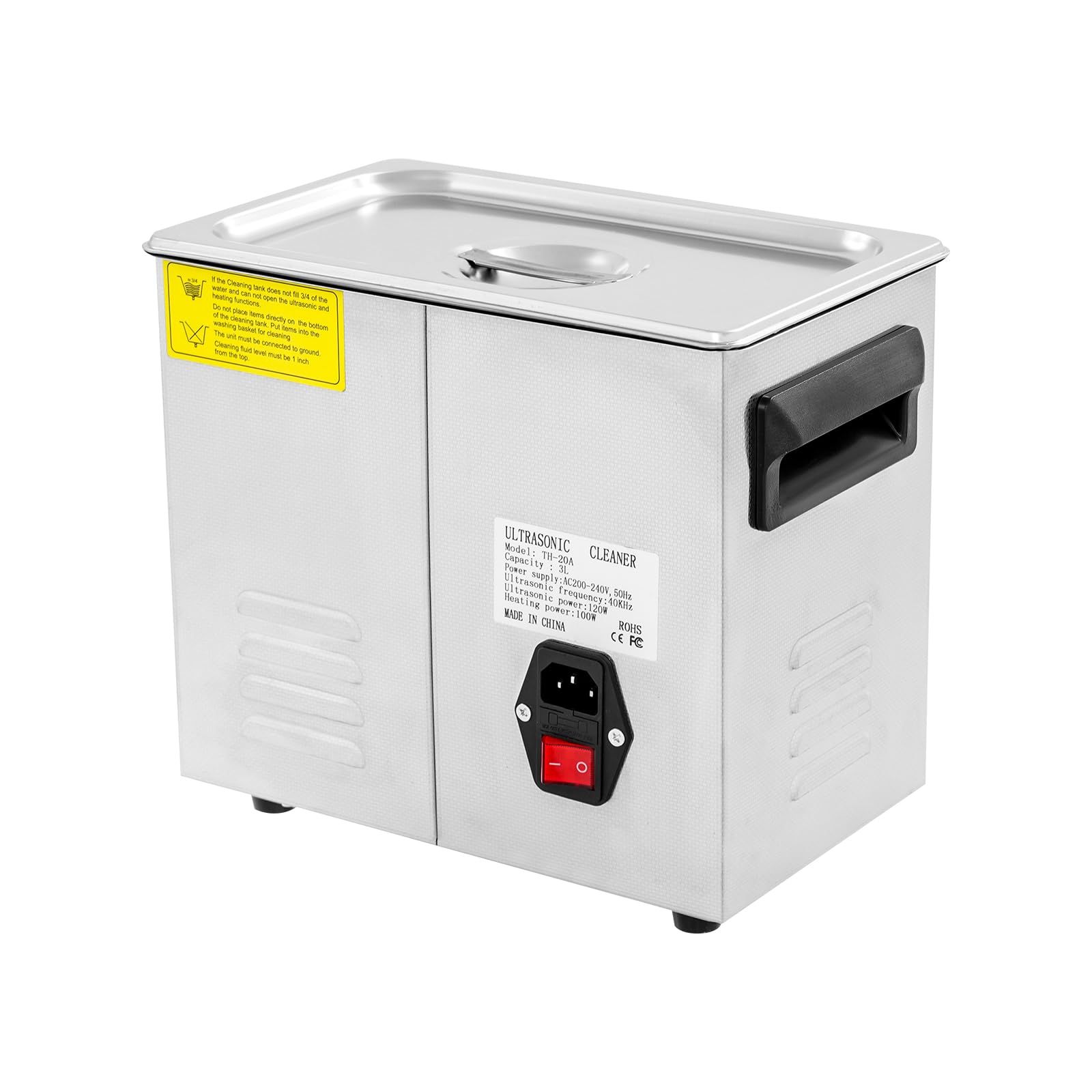 3.2L Knaufmodell Ultraschall-Schmuckreinigungsmaschine mit Heizung und Timer, Edelstahl-Ultraschall-Reinigungsmaschine, Ultraschallmaschine mit Knopfsteuerung für Schmuckgläser