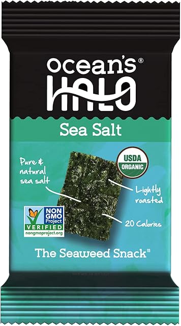 Ocean's Halo Organic Sea Salt Seaweed 4 g (Pack of 12)