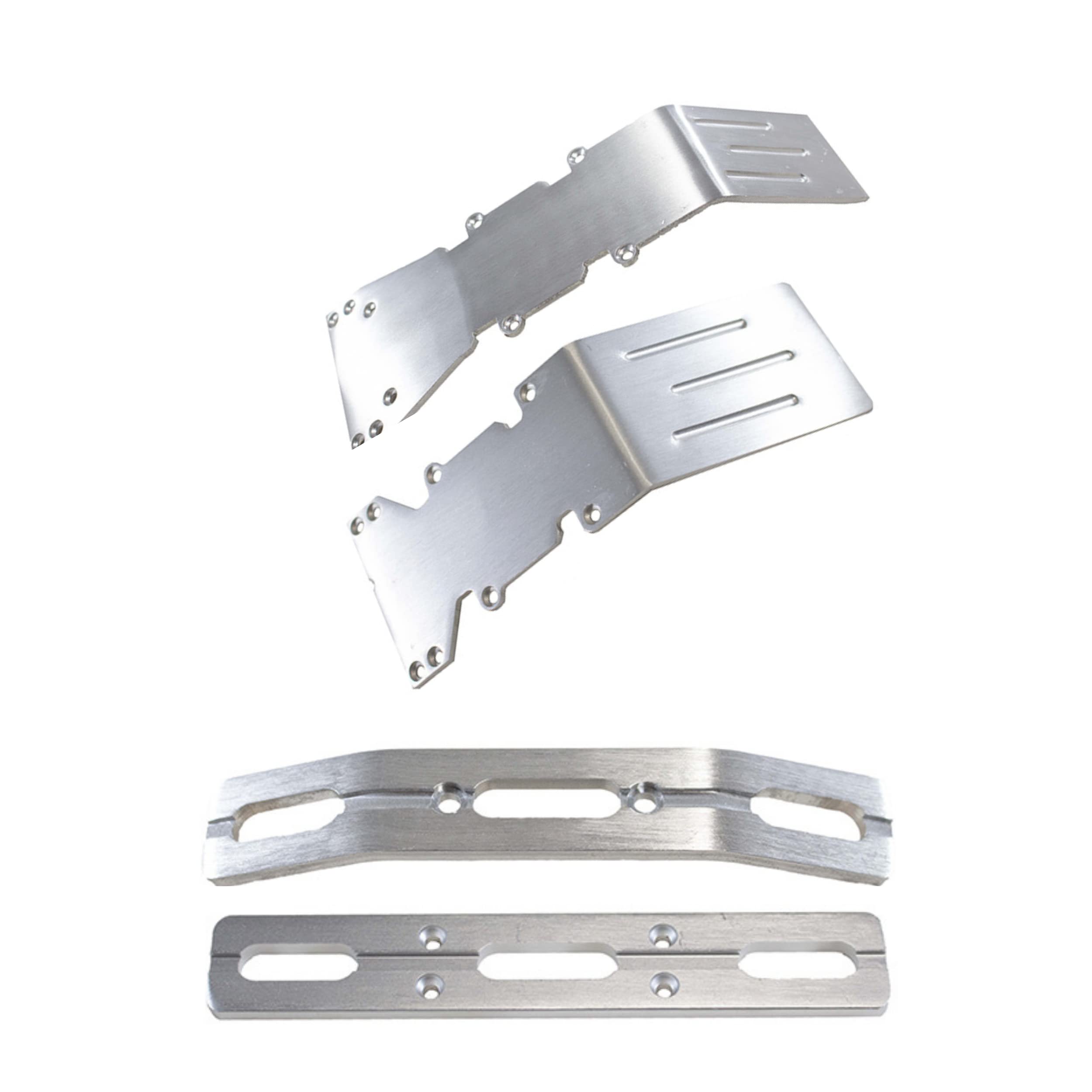 RC Raven T-Maxx E-Maxx Brushed Aluminum Skid Plates Bumper Set.