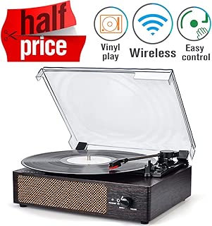 Record Player Turntable Wireless Phonograph Portable LP Built in Stereo Speakers Belt-Drive 3-Speed Turntable Vintage Style Vinyl Record Player with Speakers - coolthings.us