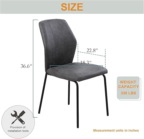 Miniatura 3 de Zerifevni Juego de 4 sillas de comedor modernas para cocina, cojín ancho y duradero, de cuero, para comedor y cocina (4 marrones)