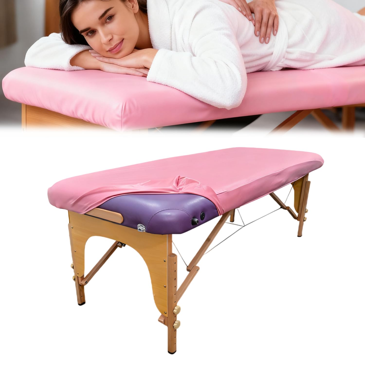 Pokrowiec na stół do masażu o szerokości 81 cm, 100% PU, pokrowiec na stół do masażu, zmywalny, wielokrotnego użytku i wodoodporny winylowy pokrowiec na stół do masażu na kwadratowe stoły do masażu