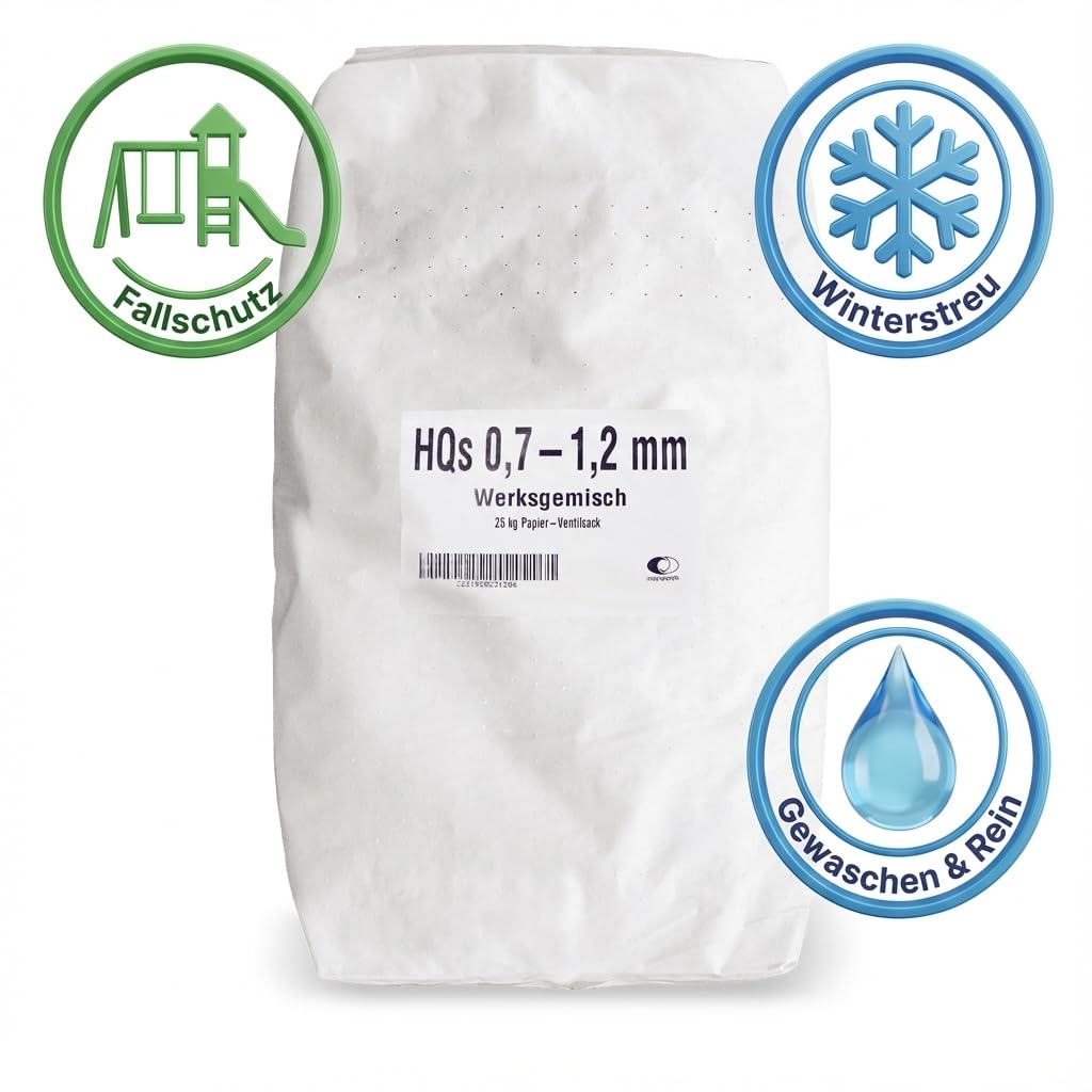 Quarzsand Sand Spielsand Sandkastensand Filtersand Poolsand Rasensand Vogelsand Aquariensand Terrariensand Teichsand Streusand 0,7-1,2mm 25kg x 12 Sack 300kg / 1 Palette Wolff & Müller