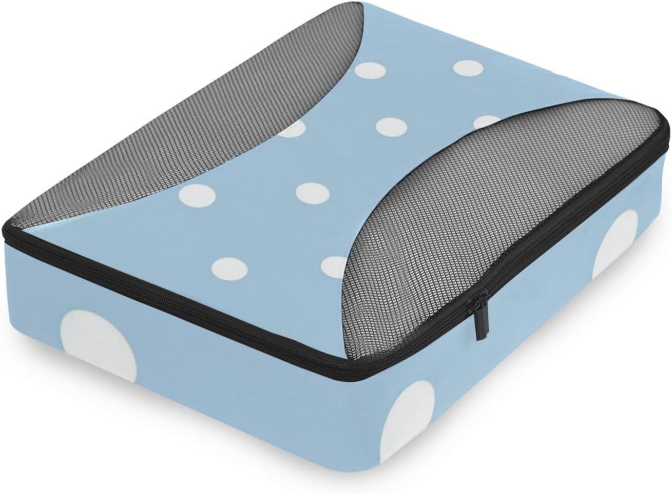 White Irregular Dots 4 Pcs set organizer for travel Mesh Travel Essentials expandable packing cubes for diaper