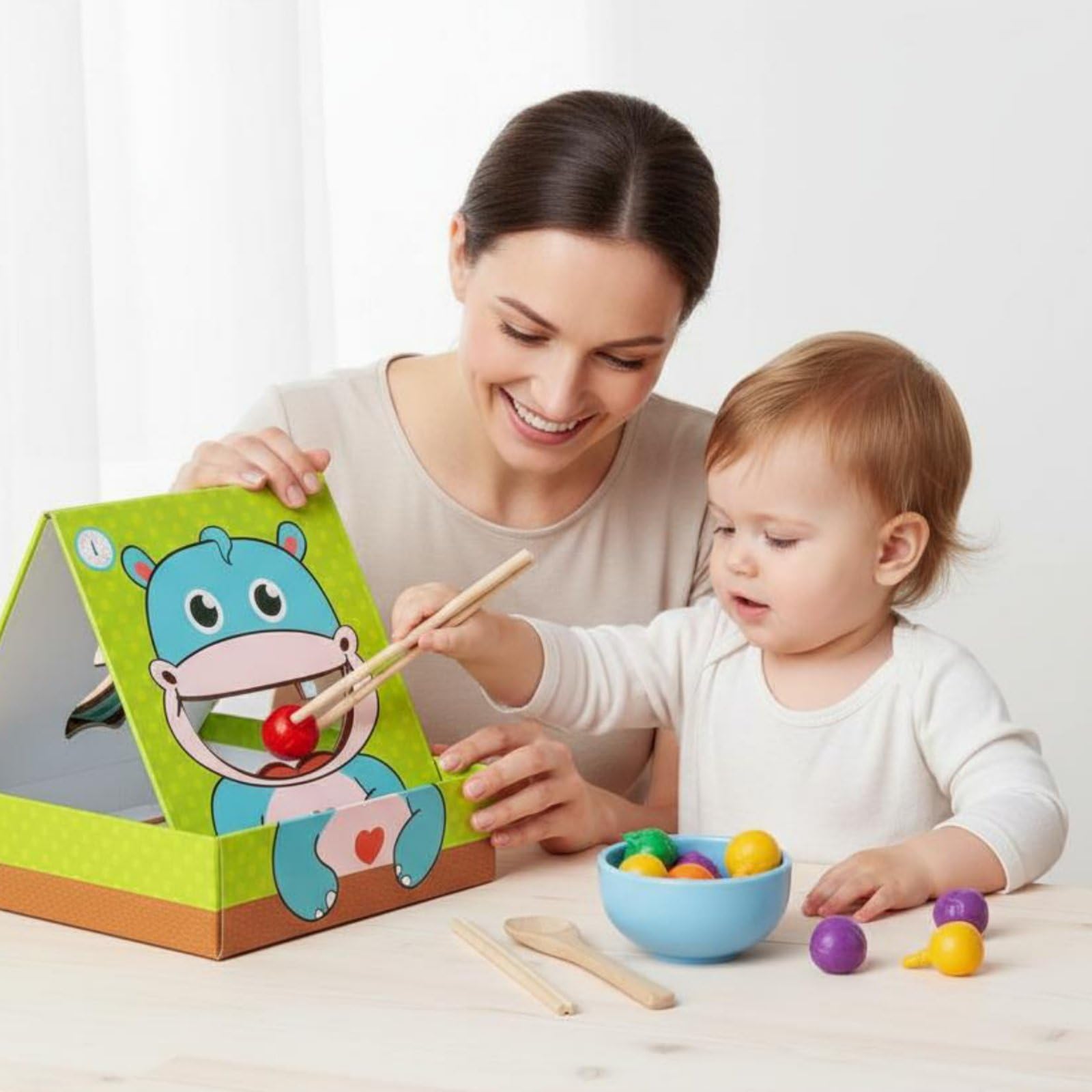 1 Juego Interactivo Infantil Juego de Simulación Juguete de Desarrollo Motricidad Tablero de Animales Piezas Coloridas Indicado para Actividades