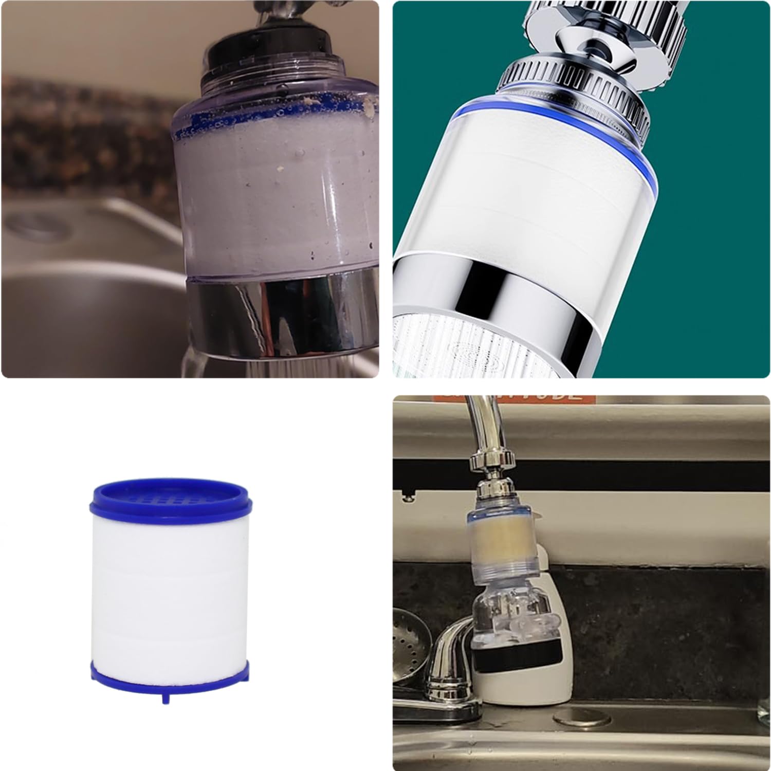 TAODAN 5PCS Replaceable Bathroom Sink Filter Elements Water Purifier Splash Proof Accessories for Filtering Stones Sand Scale — view 4