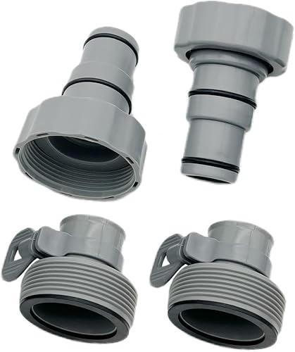 Paquete de 4 adaptadores de manguera de piscina, juegos de adaptadores de manguera de repuesto para piscinas sobre el suelo 2 adaptadores de