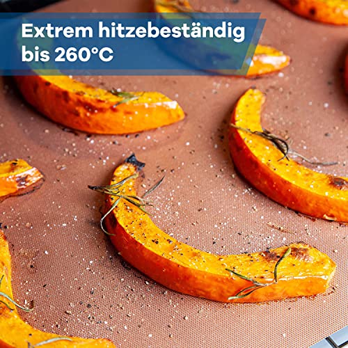 Foto von Netrox - Dauerbackfolie & Grillmatte (4er Set) für Backofen und Grill wiederverwendbar - extrem hitzebeständig, lebensmittelfreundlich - Backfolie Backpapier Backmatte - Backunterlage Matte (36x42cm)
