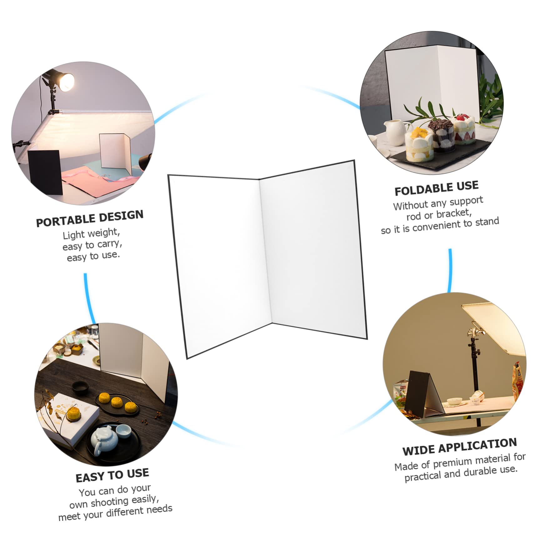 Pannello Riflettente Portatile Professionale Per Luce Morbida 60x75 Cm, Pieghevole In Poliestere Con Asta E Custodia, Ideale Per Ritratti, Prodotti E Video