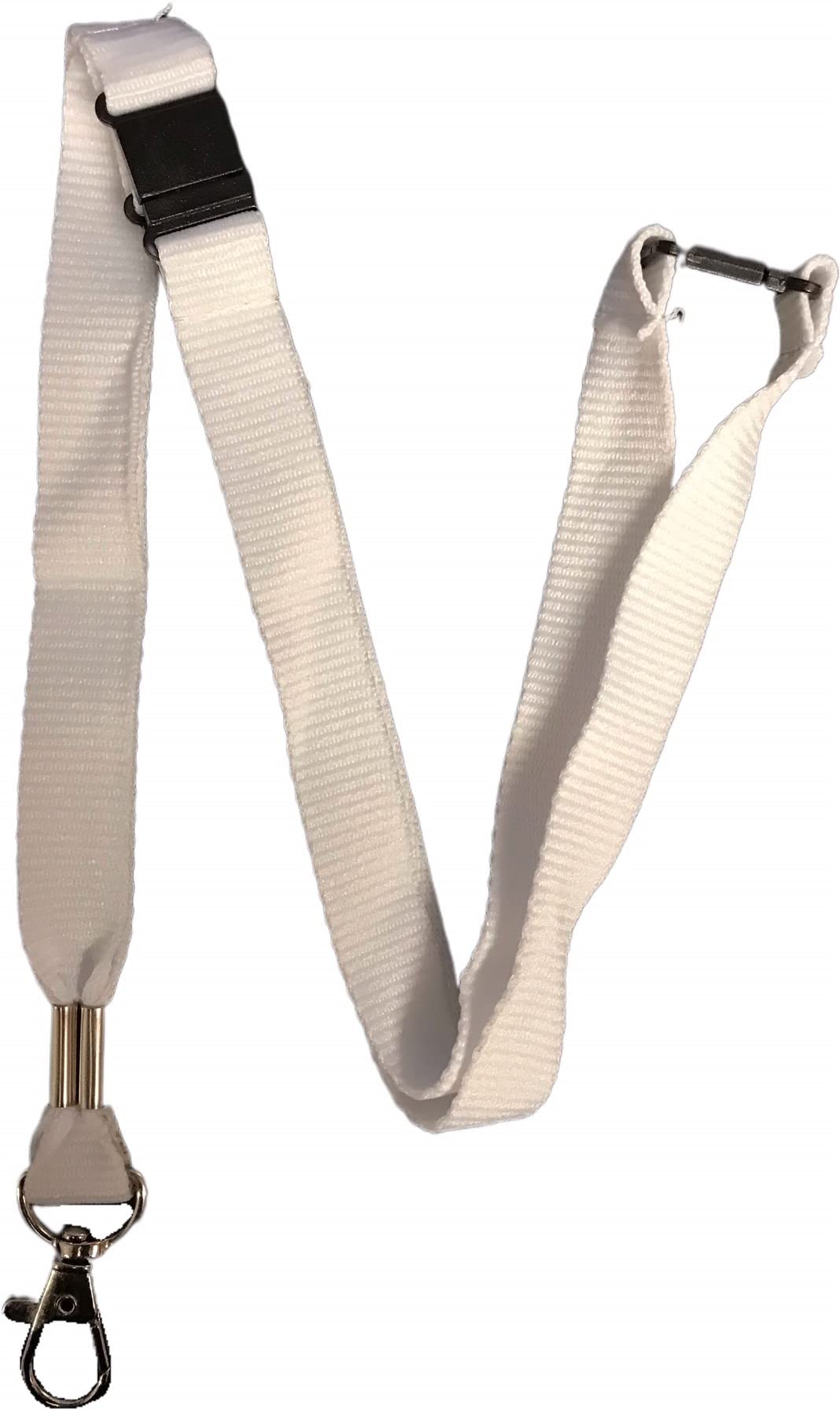 PAC Supplies Global 15mm Colourful Neck Lanyard With 3 Point (Triple) Safety Breakaway (White, 5) โ image 1