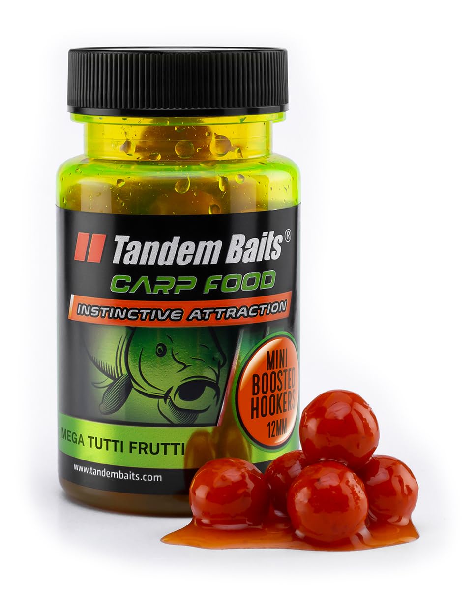 Tandem Baits Carp Food Mini Boosted Hookers Mega Tutti Frutti | Carp Hook Baits | Carp Fishing Without Effort | Bait for Big Fish Fishing | Accessories for Professionals & Hobby Anglers 12 mm 50 g