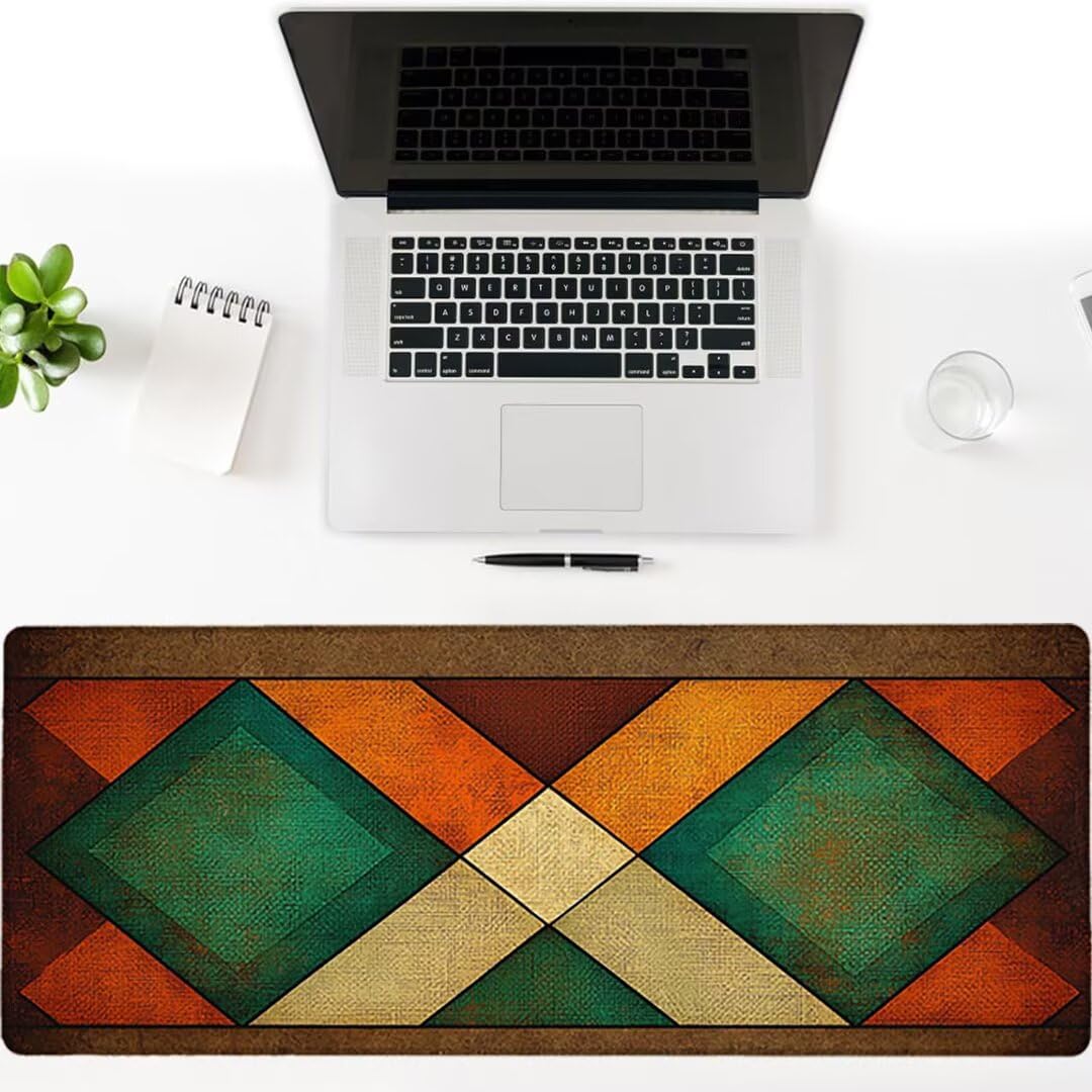 Podkładka pod mysz XXL retro, duża podkładka pod mysz dla graczy, 1600 x 800 x 3 mm, kolorowa podkładka pod mysz ze szwami na krawędziach, ponadwymiarowa, antypoślizgowa gumowa podkładka pod mysz