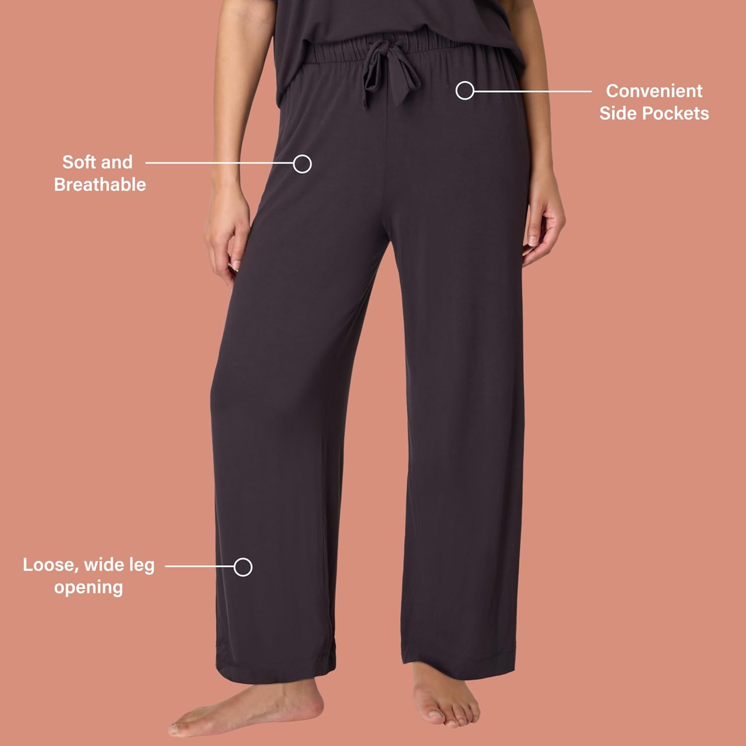 Bali Women's Sleepwear Wide Leg Pants, Breathe Pajama Bottoms, Sleepwear Pants with Pockets, Drawstring Waistband - Image 4