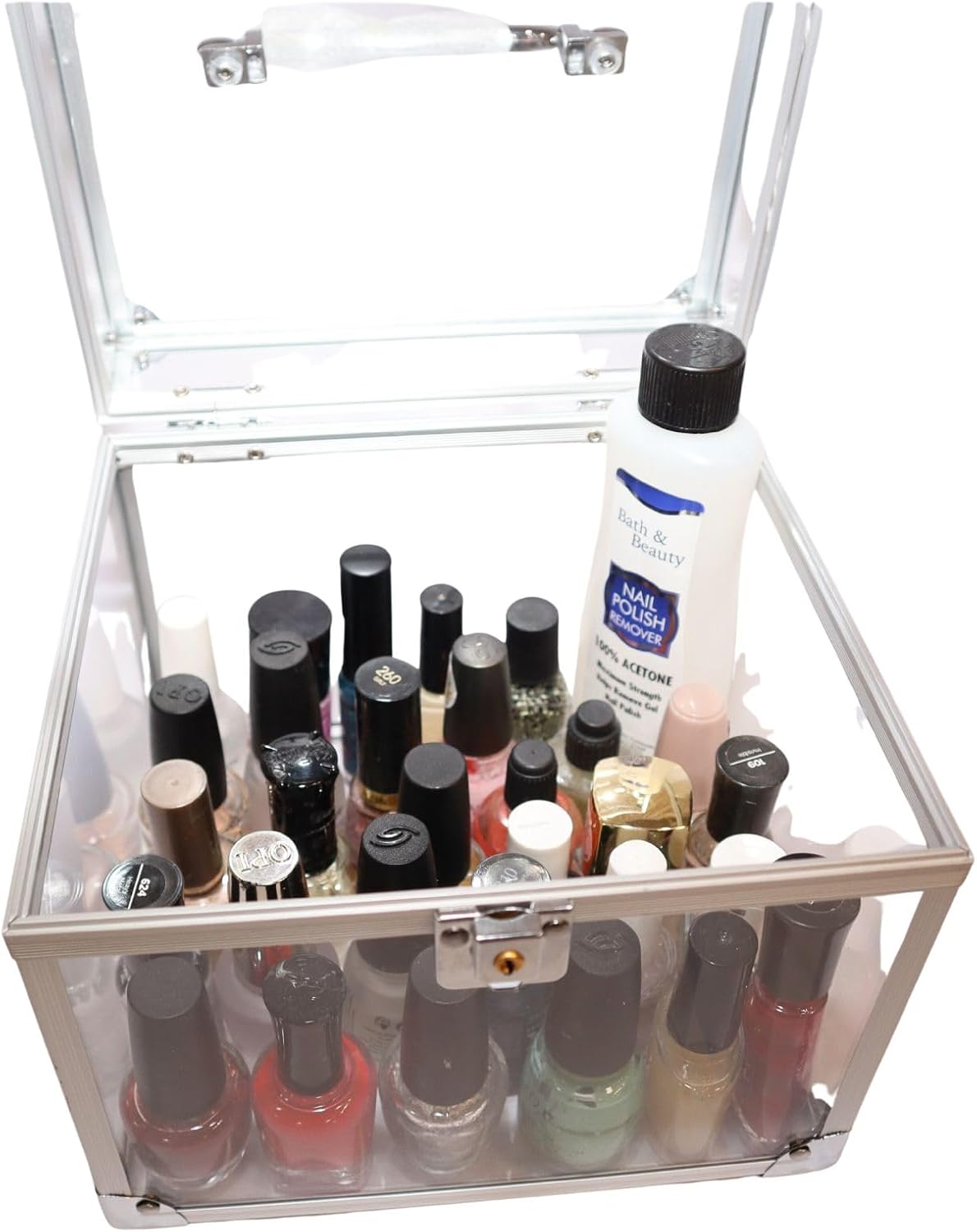 Crown Case Pageant Travel, Acrylic Case Carrying Handle, Keyed Lock Heavy-Duty Premium Materials Durable Construction, Holds Various Size Style of Crowns