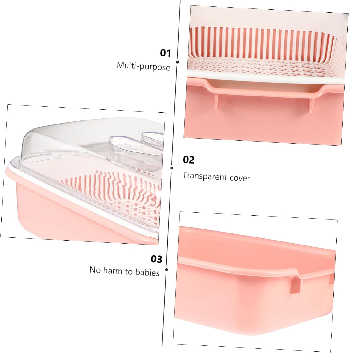 IMIKEYA PP Baby Bottle Drying Rack Double Layer Cutlery Drainer for Kitchen Multi-Functional Storage Box for Infant Bottles and Tableware Easy Drainage Design