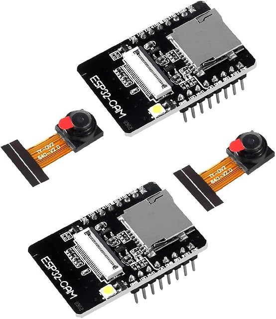 Dealikee 2 Pack ESP32-CAM WiFi Bluetooth Module WiFi ESP32 CAM Development Board with Camera Module OV2640 2MP, Support Image WiFi and TF Card