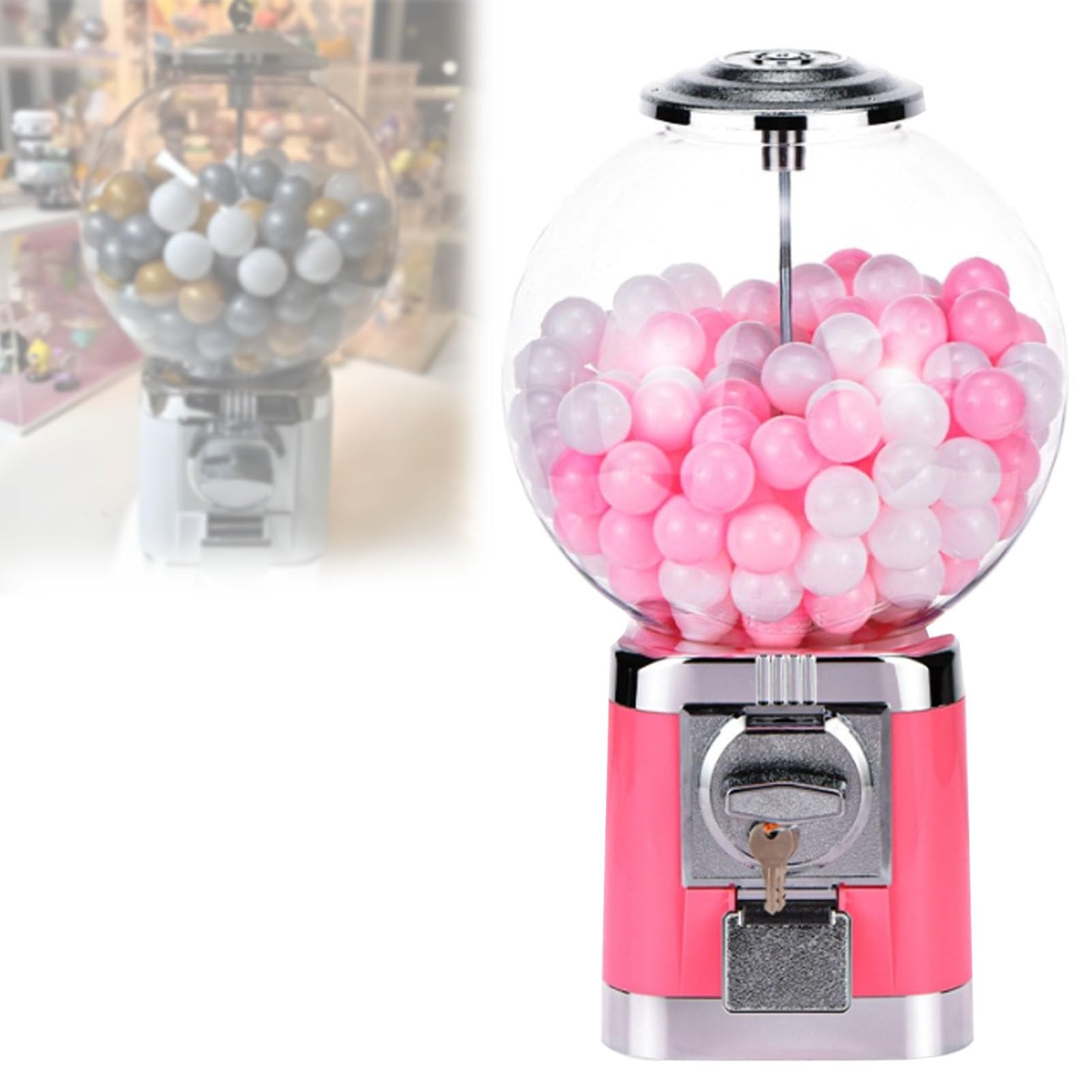 Kapselautomat, Kapsel-Gumball-Verkaufsautomat, SüßIgkeitenautomat, Ohne BäLle Und MüNzen, FüR 3,2 cm GroßE Kugeln, für Zuhause, SpielwarengeschäFte. Pink