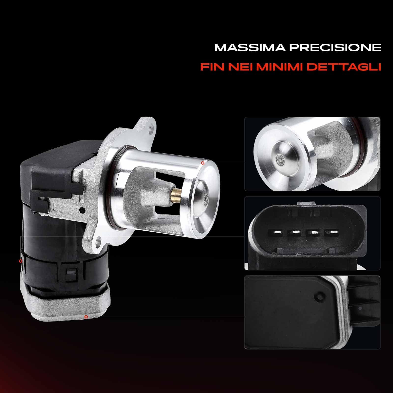 Frankberg Valvola EGR (ricircolo dei gas di scarico) a 4 Poli per motori | Compatibile con: Autocarro pianale/telaio Classe E VF211, Classe C W204, Grand Cherokee III WH WK, 300 C LE LX