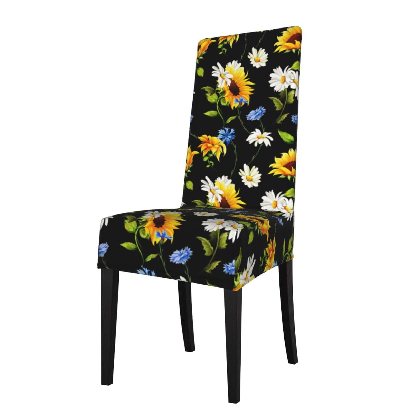 LKYMOH Sunflowers Chamomile Printed, Chair Covers Stretch Chair Slipcovers for Dining Room, for Party Pet Protection Universal Fit Soft Polyester