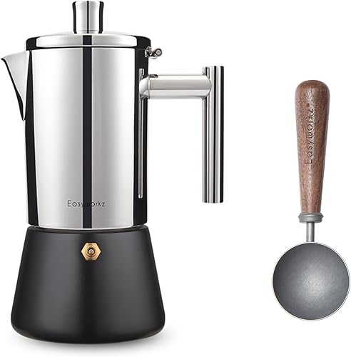 Easyworkz Cuchara de café retro de acero inoxidable con mango de nogal negro, 0.35 oz - cuchara medidora (Vintage)