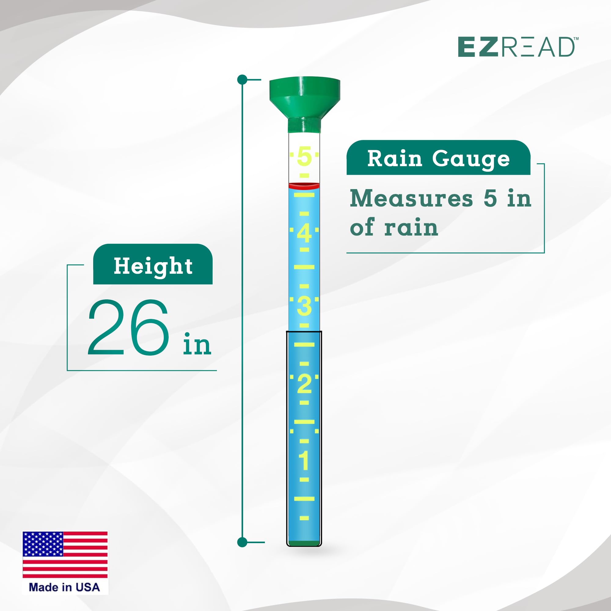RUNADI B & L Industries 1990-12 E-Z Read Jumbo Rain-Gauge Outdoor, Casa, Giardino, Fornitura, Manutenzione