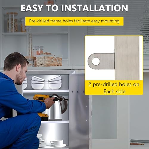 Miniatura 7 de Outdoor Kitchen Door, 17" W X 24" H BBQ Single Access Door Brushed Stainless Steel, BBQ Access Door for BBQ Island Grilling Station