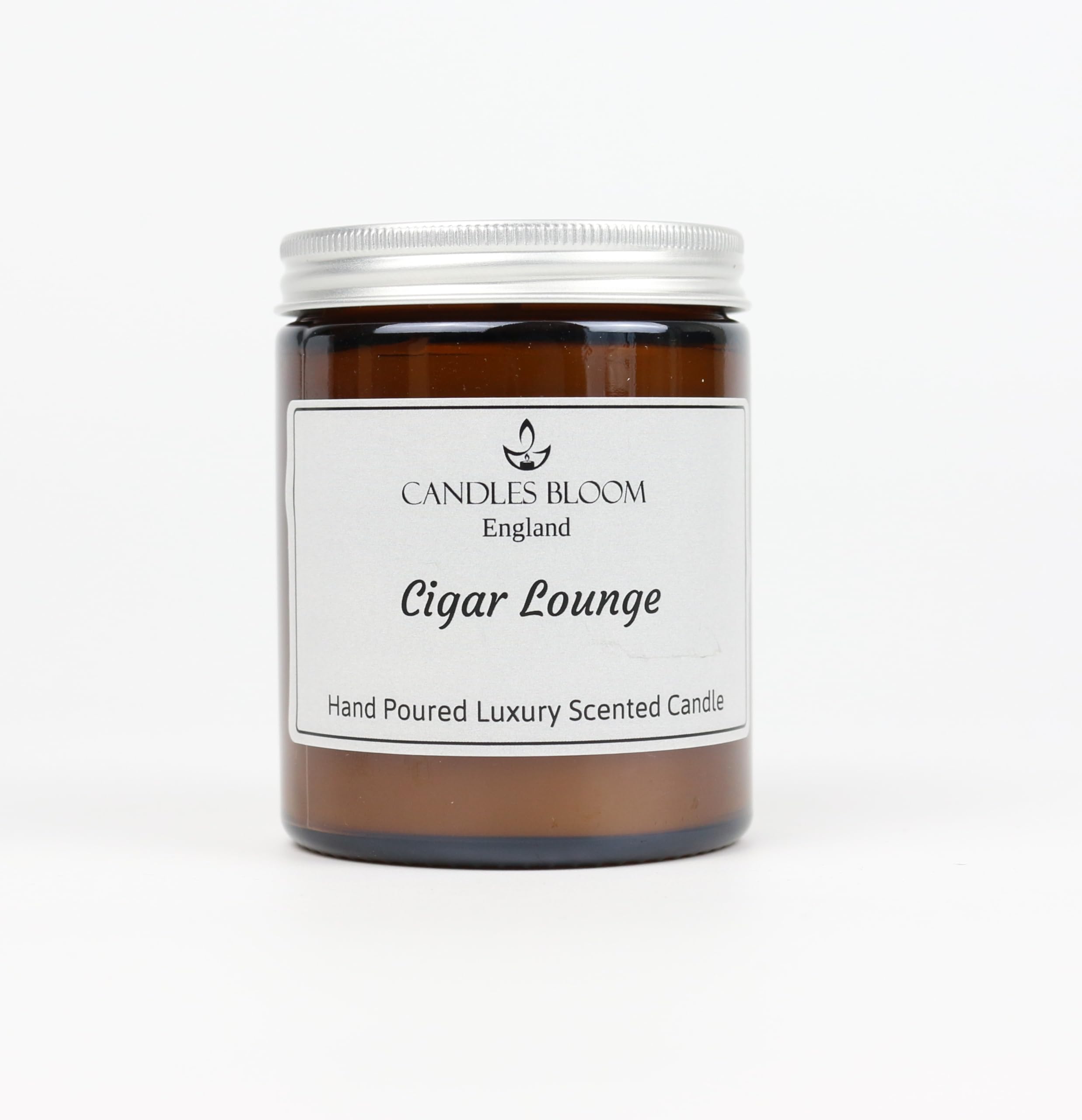 Cigar Lounge 180ml Amber Jar Scented Candles - 35 Hour Burn Time - Eco & Vegan Friendly