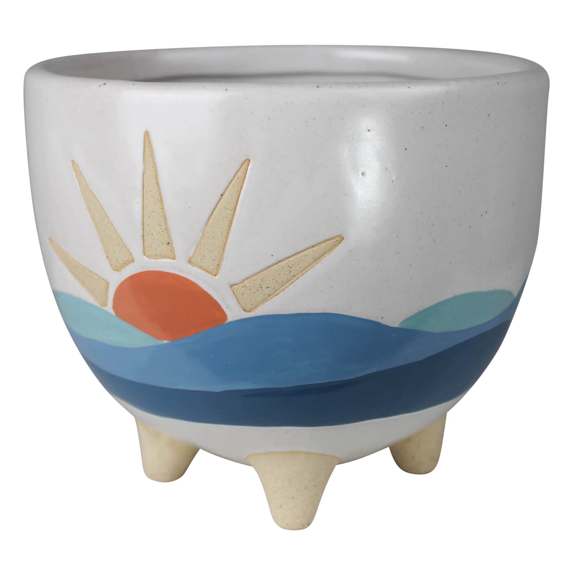 AREOhome HomArt Seascape Cachepot, 6.25-inch Length, Ceramic