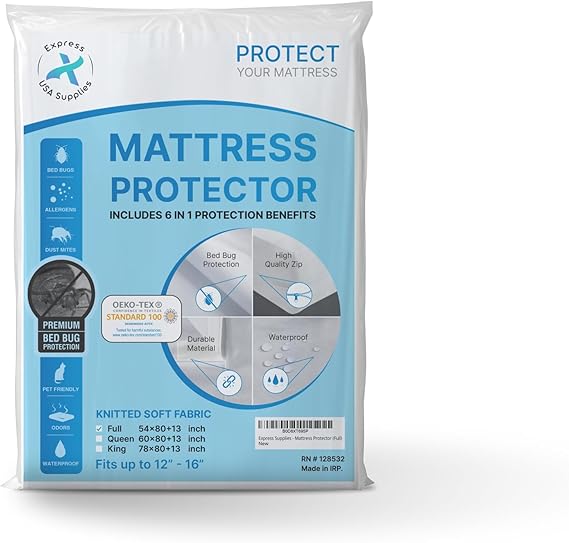 Queen Waterproof Mattress Protector Zippered, Breathable