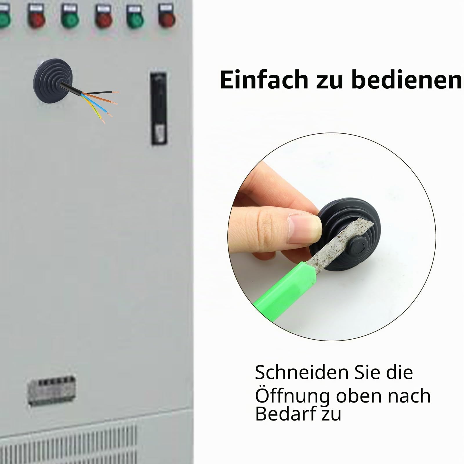 66 StüCk Gummi KabeldurchfüHrung,Flexibles Gummi Tower Kabeldichtungen,Wasserdicht KabeltüLlen,KabeldurchfüHrung Dichtungsschutz Ring Loch 10/20/ 25/30 mm,Zum Schutz Von DräHten, Kabelverbindern