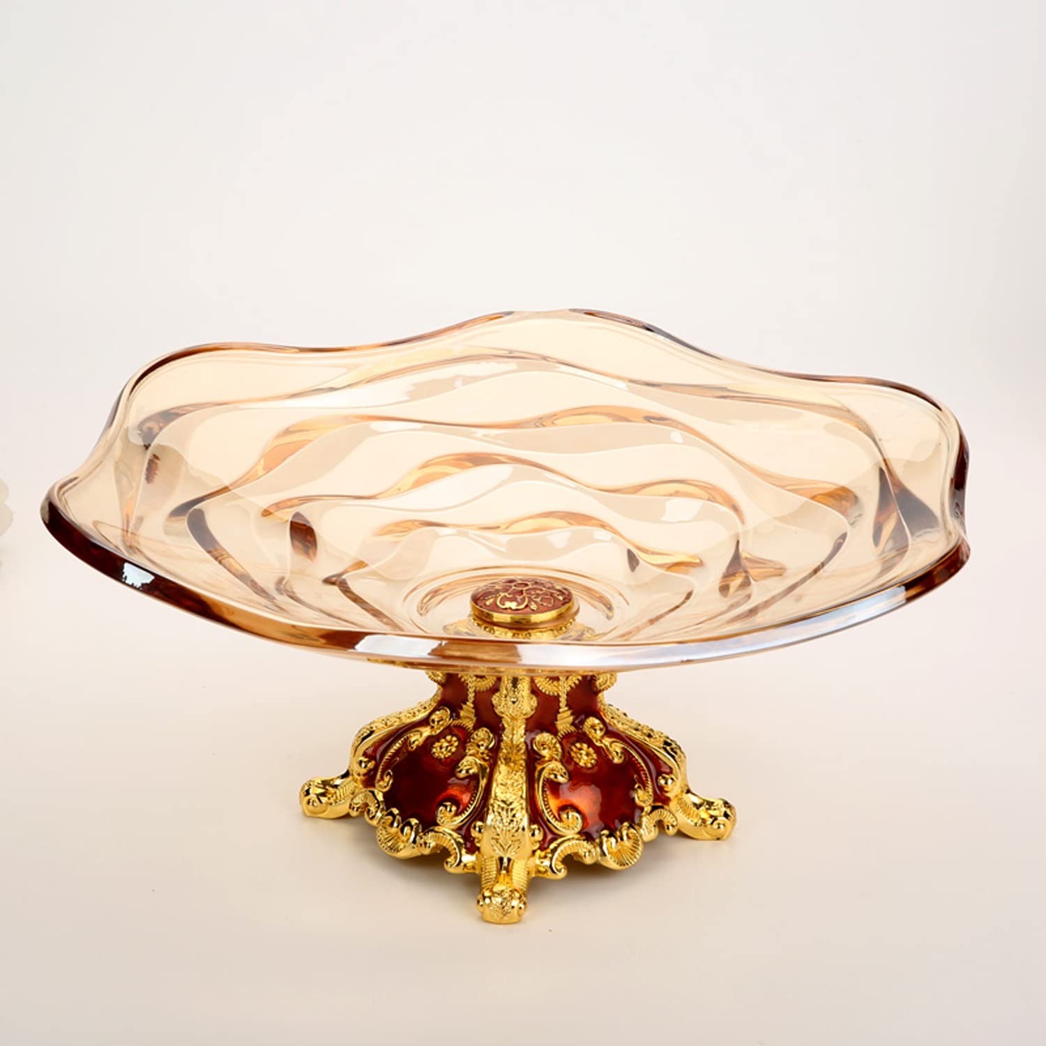 Corbeille À Fruits, Coupe À Fruits Secs en Alliage De Verre Tendance avec Support, Présentoir À Bonbons Et Amuse-Gueules, Plateau De Rangement pour Noix Et Fruits Secs pour La Maison Ro,A, A