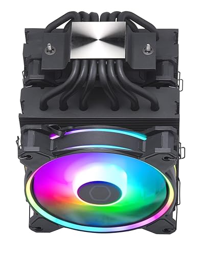 Miniatura 7 de Cooler Master Hyper 622 Halo Black Enfriador de aire de CPU de doble torre, ventilador Halo, ARGB de doble bucle, cubierta superior de aluminio, 6