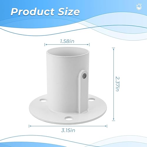 Miniatura 2 de Bridas de cubierta de piscina de aluminio para escalera de piscina sobre el suelo, piezas de escalera de piscina # NE1228PR con rieles de 1.5