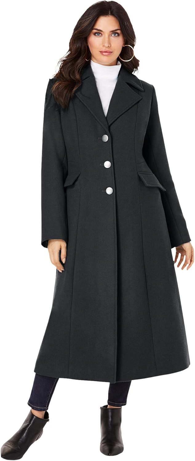 Women's plus size long wool coats Clearance