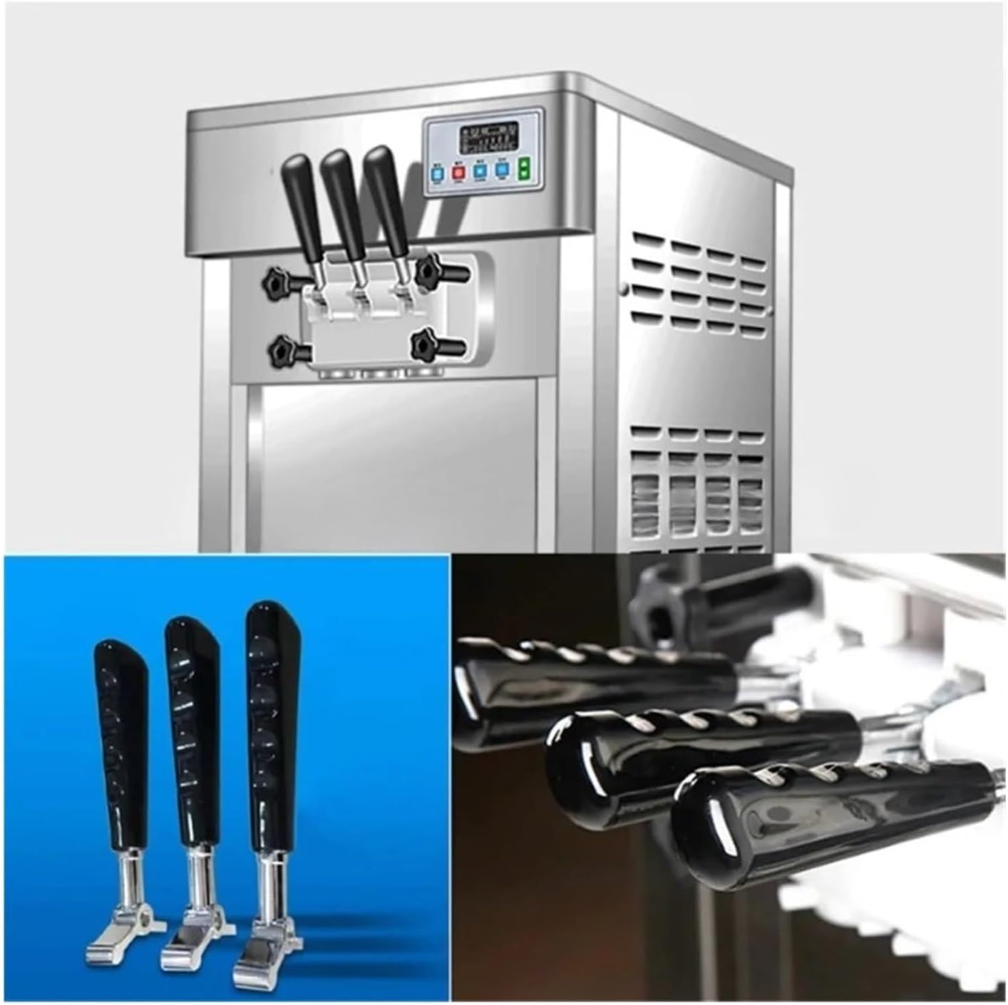 3 Pieces Handles Hand Levers Fittings Spare Parts Soft Ice Cream Machines ，Compatible for BQL818.Handles