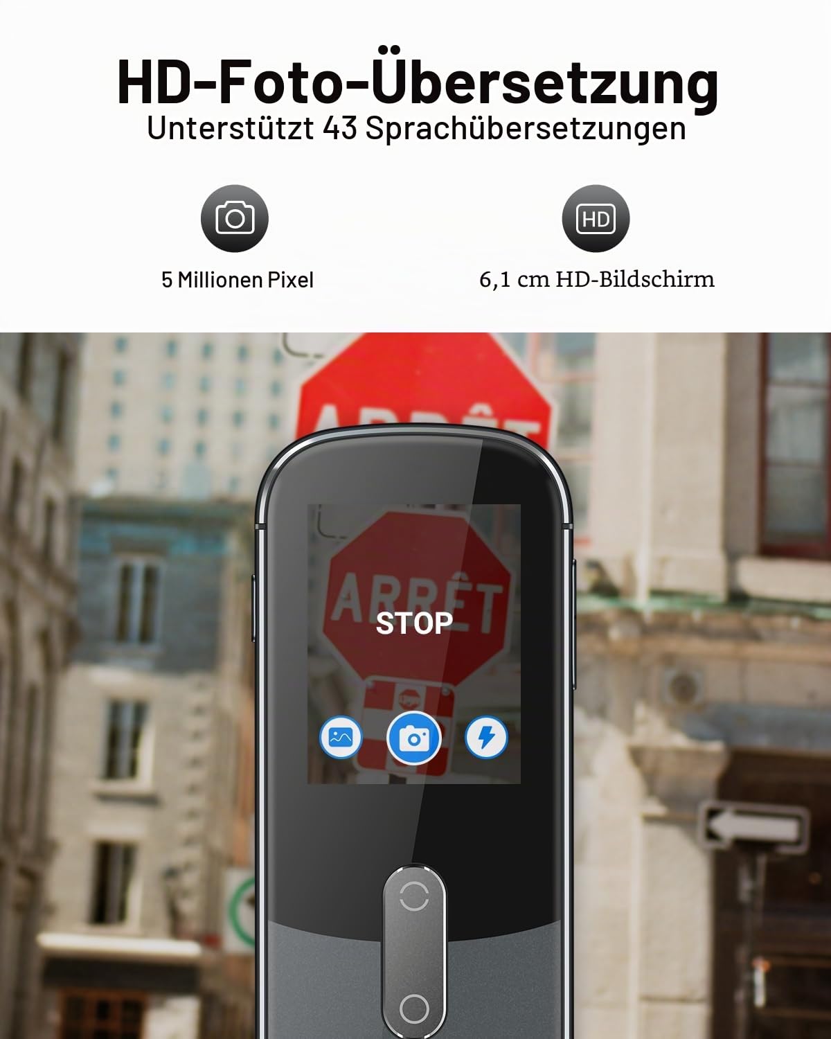 Sprachübersetzer Gerät Kein WLAN erforderlich, Zwei-Wege-Echtzeit-Sprachübersetzungsgerät, 144 Sprachen Online Offline Sprachtext Fotoübersetzung für Reisen, Business, Lernen