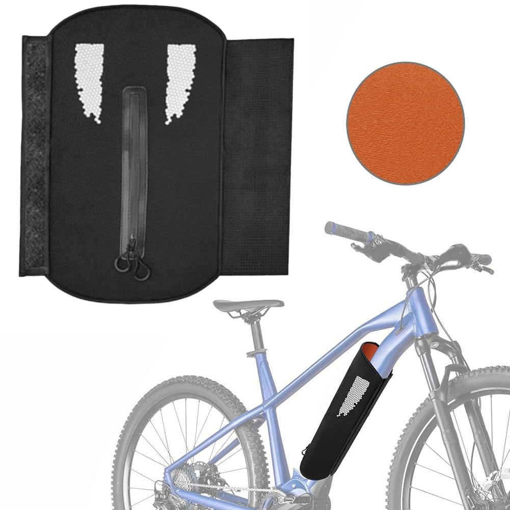 Cubierta de batería de neopreno para bicicleta eléctrica, protector de 5 mm resistente a los arañazos para tubo descendente de 32-40 cm, funda impermeable con cremallera