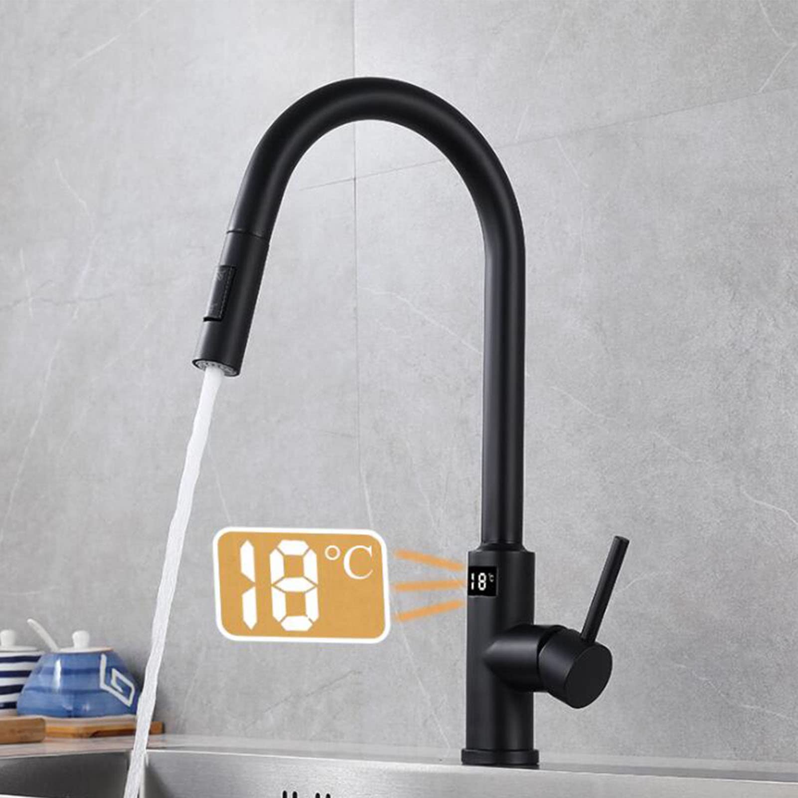 Zoe 3 touch light Pro, Keukenkraan met sensor , roestvrij staalkleurig