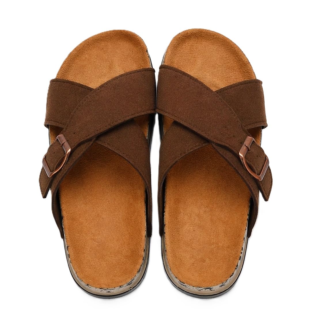 heleey Women's Slip-On Sandals, Adjustable Buckle Strap, Soft Footbed, Casual Flats, Comfort Slippers for Daily Use-picture-17