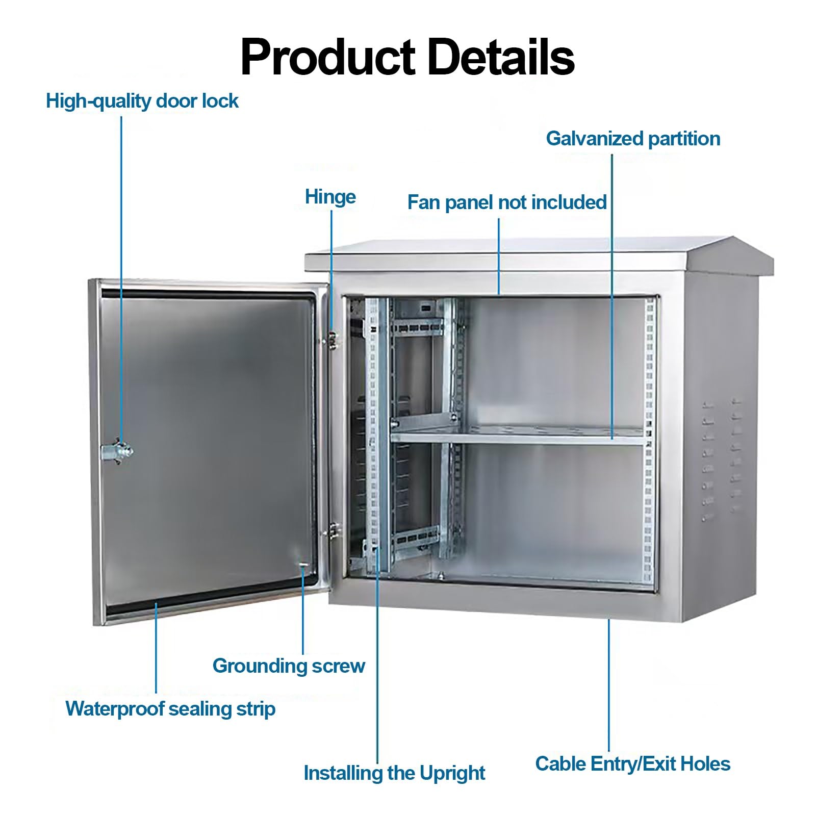 Caja Electrica de Acero Inoxidable, Caja Cuadro Electrico en Pared | Armario Electrico con Cerradura y Divisores Ajustables para Uso en Interiores y Exteriores(50x60x45cm/20x24x18in)