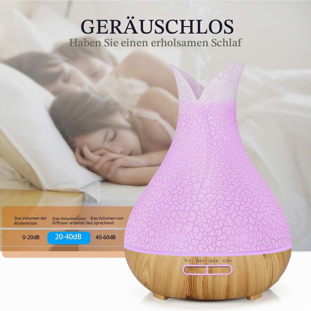 400ml Aroma Diffuser Luftbefeuchter mit 8* 10ml Ätherische Öle Set BPA Frei
