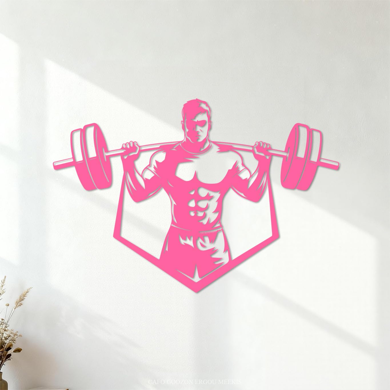 Wall Stickers Best Gym Logo Design 50.4x74.3cm Personalized Customization Pink — image 1