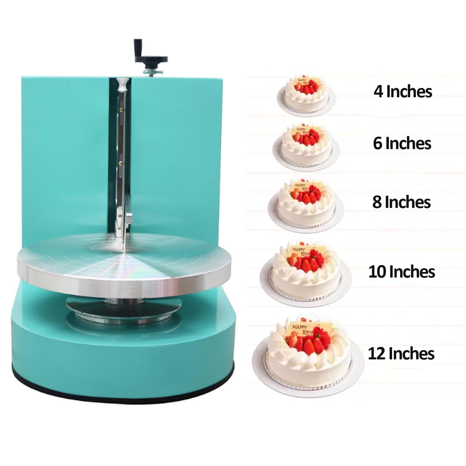 Machine à glacer Les gâteaux, Machine Automatique pour décorer Les gâteaux d'anniversaire de 10 à 30 cm (4 à 12 Pouces), Machine à étaler et Lisser la crème, pour pâtisserie et Usage domesti