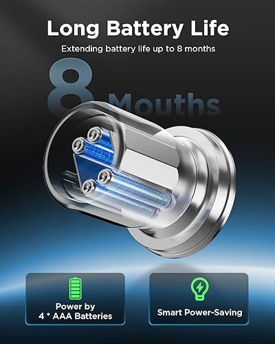 Miniatura 8 de TCL K1 - Pomo de puerta inteligente, cerradura de puerta de entrada sin llave de huellas dactilares mejorada con control de aplicación, código de